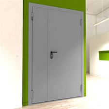 Дверь DoorHan/1150/2050/техническая/двухств/глухая/глад/глад/7035/правая/с угл. рамой