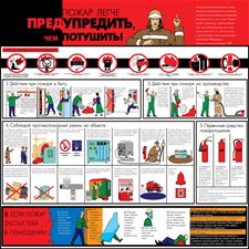 Стенд "Пожар легче предупредить, чем потушить! (Пластик 1000 x 1000 х 3)"