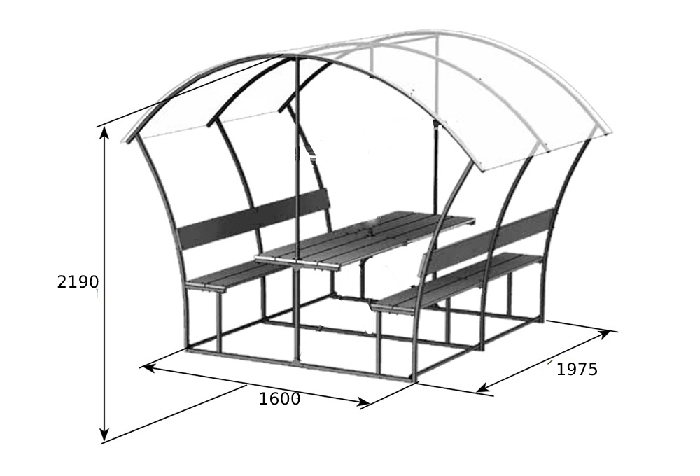 Стол для беседки из металла размеры